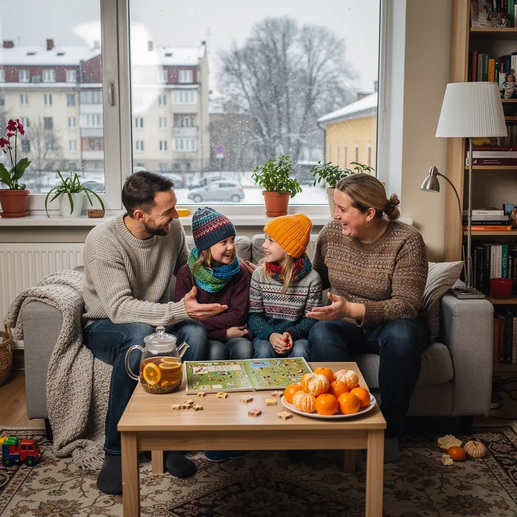 Tangerinų arbatos ingredientai: švieži vaisiai ir žolelės.